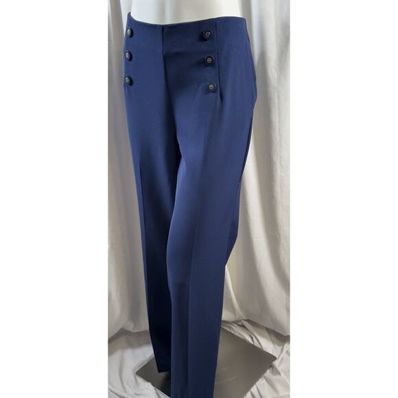 eva mendes Wide Leg Sailor Trousers Blue 8 Academia career 74-22 - Picture 16 of 16